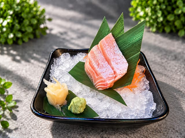 Salmon Belly Sashimi.