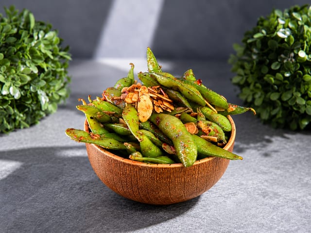 Spicy Edamame w/Almonds.