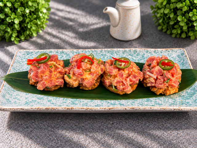 Ceviche Tuna Over Toston.